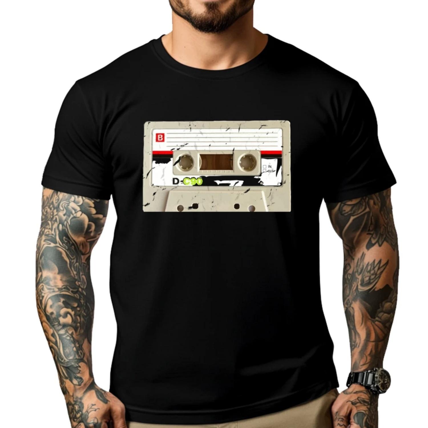 

Retro Cassette Funny Shirts Men s Shirt Easter Day Mens Shirts Graphic Tee Halloween Game S чёрный