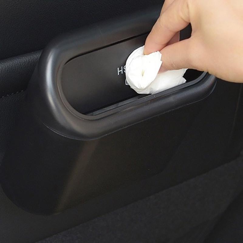 Auto-Mülleimer mit Deckel zum Aufhängen, Fahrzeug-Müll-Organizer, Aufbewahrungsbox aus Kunststoff, Pressmülleimer, Auto-Innenausstattung