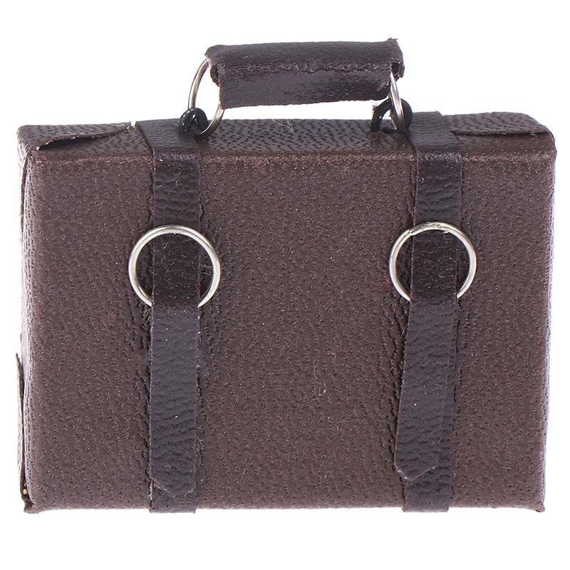 1:12 Miniaturní kufřík pro panenky Vintage dřevěný kufřík Mini úložný box