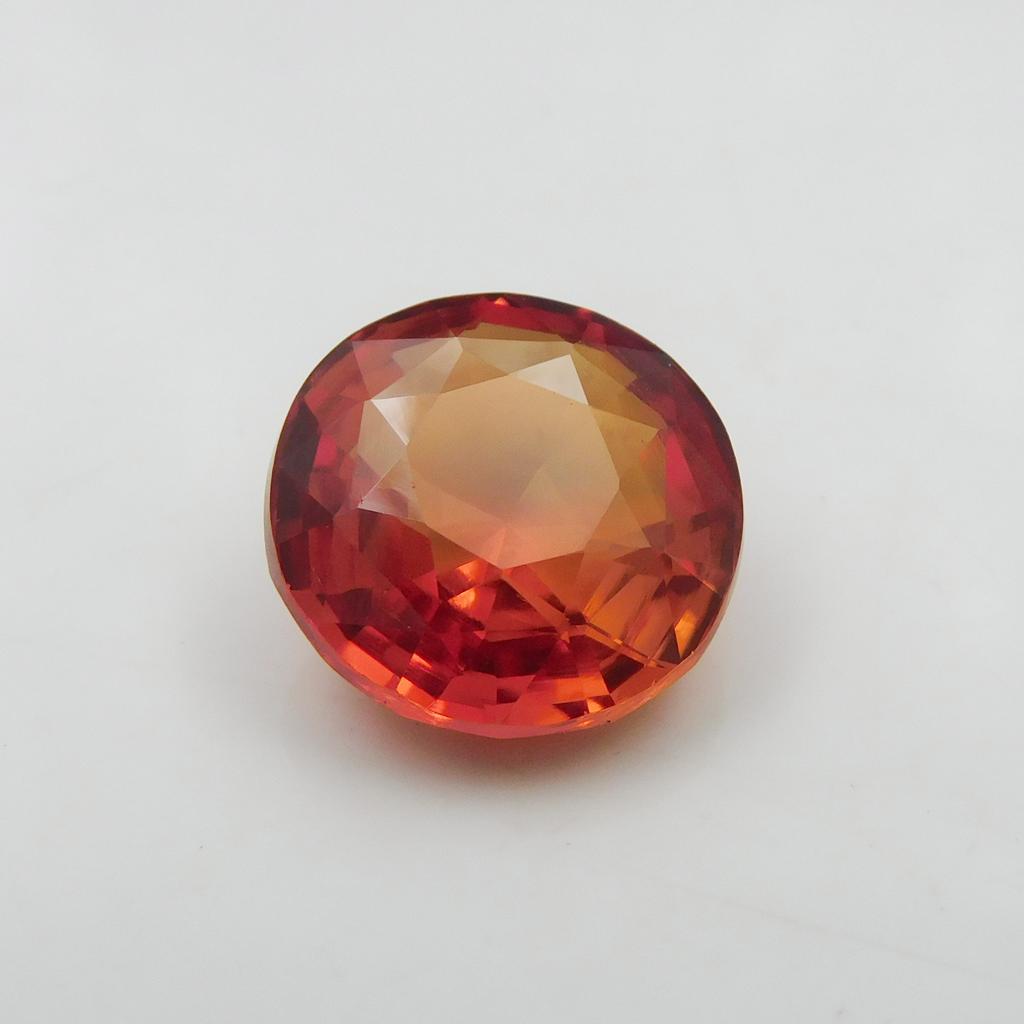 Natural Orange Sapphire Loose Gemstone Ceylon 9.60 Ct Round Shape September Birthday Birthstone