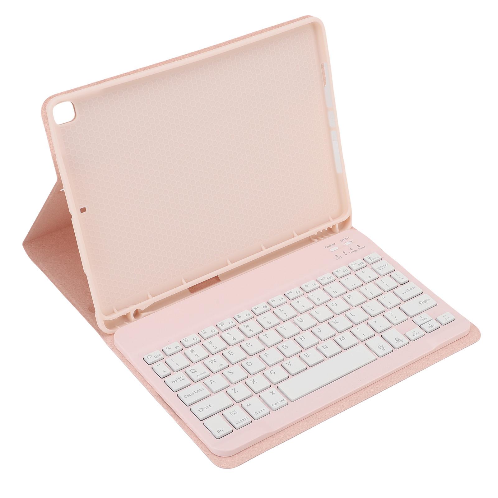 

Чехол-клавиатура для планшета, подходит для 9-го, 8-го, 7-го поколений, беспроводная клавиатура с 7-цветной подсветкой и защитный розовый