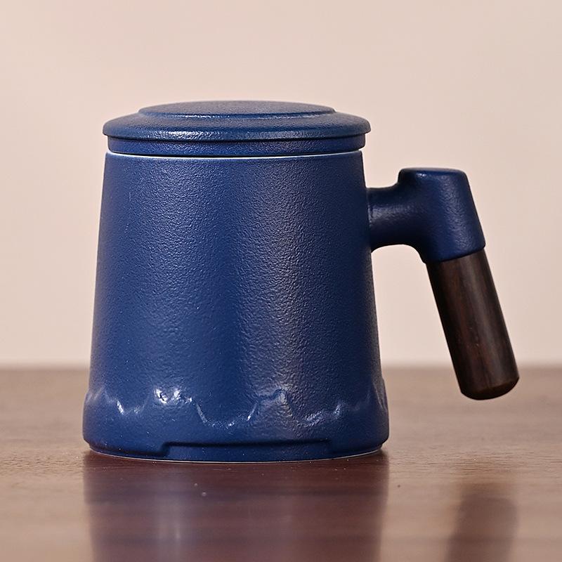Taza de Té con Separación Cerámica Taza de Oficina Taza Simple Taza de Té Regalo de Negocios Taza de Agua
