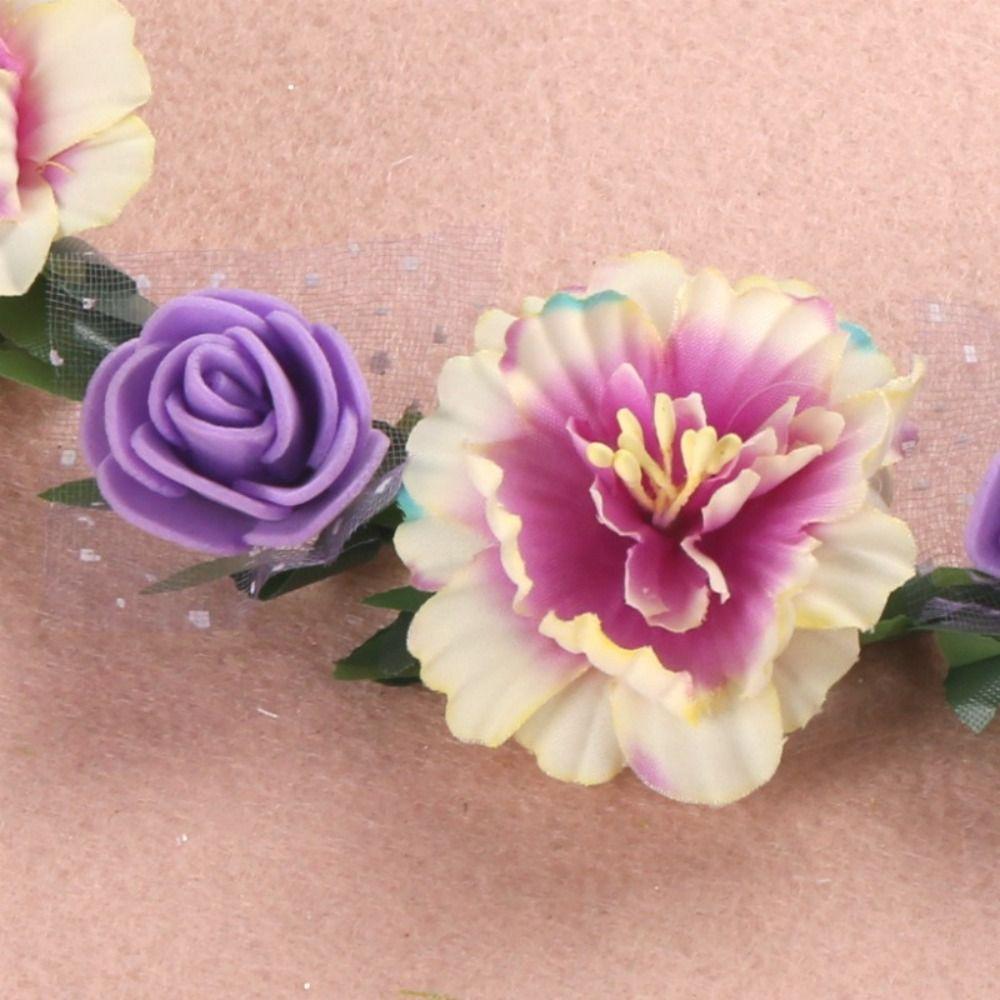Handmade Flower Crown Braided Wreath Simulated Flower Flower Headbands Elegant Design Sweet Wind Flowers Floral Garland Outdoor
