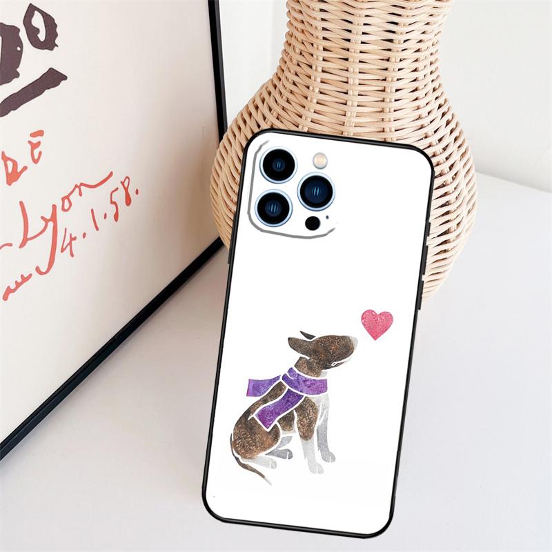 English Bull Terrier Dog Funda For iPhone 16 15 Pro 14 Pro Max Plus 11 13 12 Mini X XS XR Phone Case