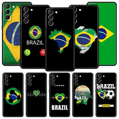 Brésil Drapeau brésilien Football Coque de téléphone Pour Samsung Galaxy S23 S22 S21 S20 FE Ultra 5G S10 S10E S9 S8 Plus 10 20 Coque souple