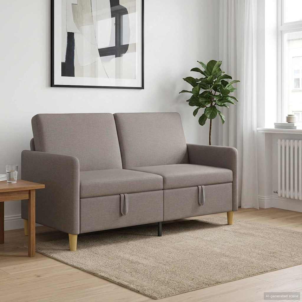 Storage Sofa in Taupe 152 x 78 x 87 cm Polyester