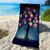 Traumhafter Wald mit floralen Mustern Polyester-Mikrofaser-Strandtuch ist sehr saugfähig, geeignet für Schwimmen und Strandausflüge
