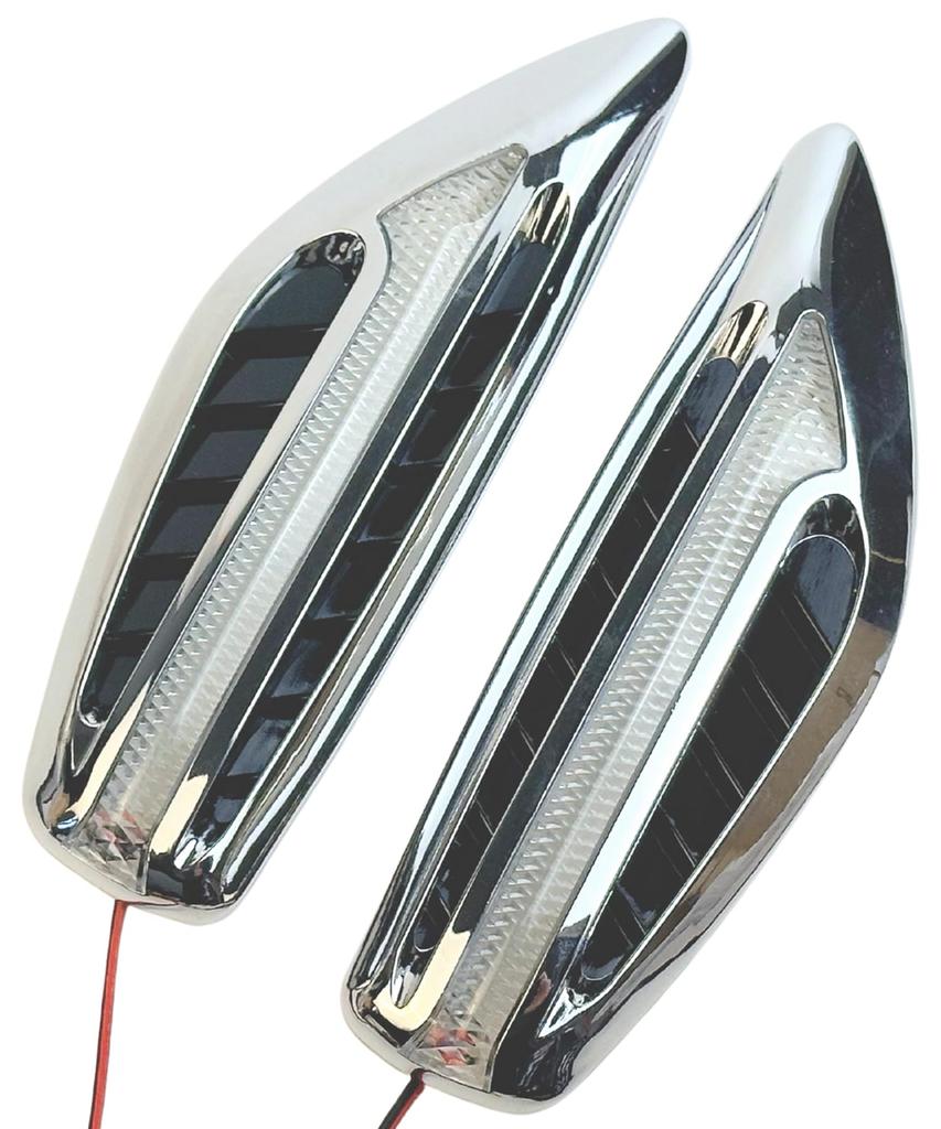 HTharros LED Turn Signal Side Marker Flowing Sequential DC12V Universal White/Amber Clear Lens Left and Right 2 Pcs, White/Yellow C