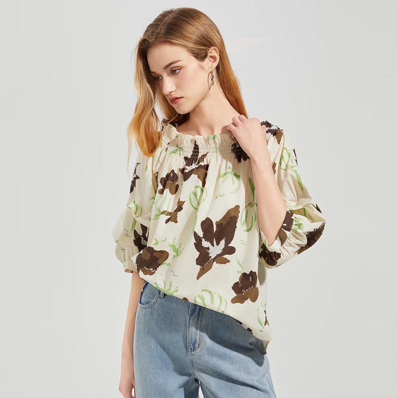 

Women s Fashion Printed Short-Sleeve Blouse S