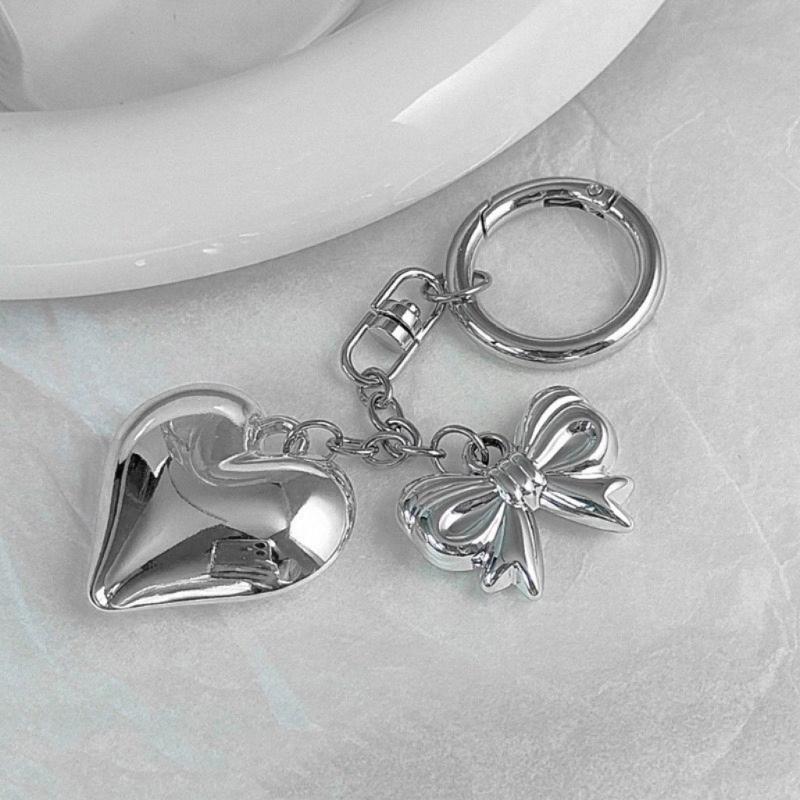 Schleife Herz Anhänger Schlüsselanhänger Großes Herz Schlüsselanhänger Anhänger Dekorationen für Autoschlüssel Rucksack Tasche Geldbörse Schmuck Zubehör