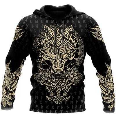 2024 Hoodie 3d Wikinger Harajuku Print Pullover Herren Kapuzensweatshirt Übergroß Vintage Herrenbekleidung Herbst Langarm