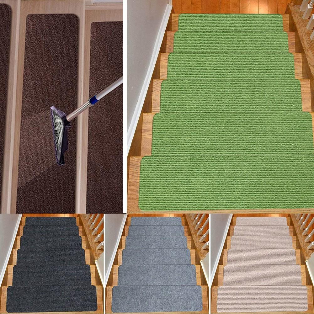 Non-slip Solid Wood Carpet Stair Treads Floor Stair Protectors Device Wash Mat