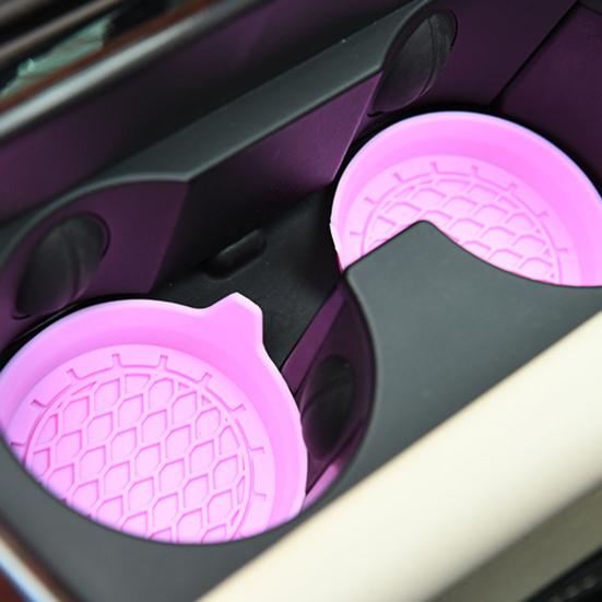 2 buc. sticle rotunde de apă din silicon Suport pentru pahare, culoare solidă, anti-alunecare, rezistentă la auz, covoraș pentru pahare din silicon Accesorii pentru interiorul mașinii