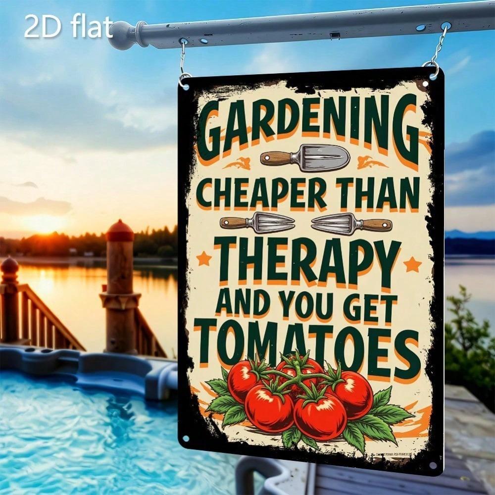 Retro Metal Tin Sign, 2D Flat Wall Art, Garden Plaque Decoration, Iron Painting for Indoor Outdoor, 8x12inch