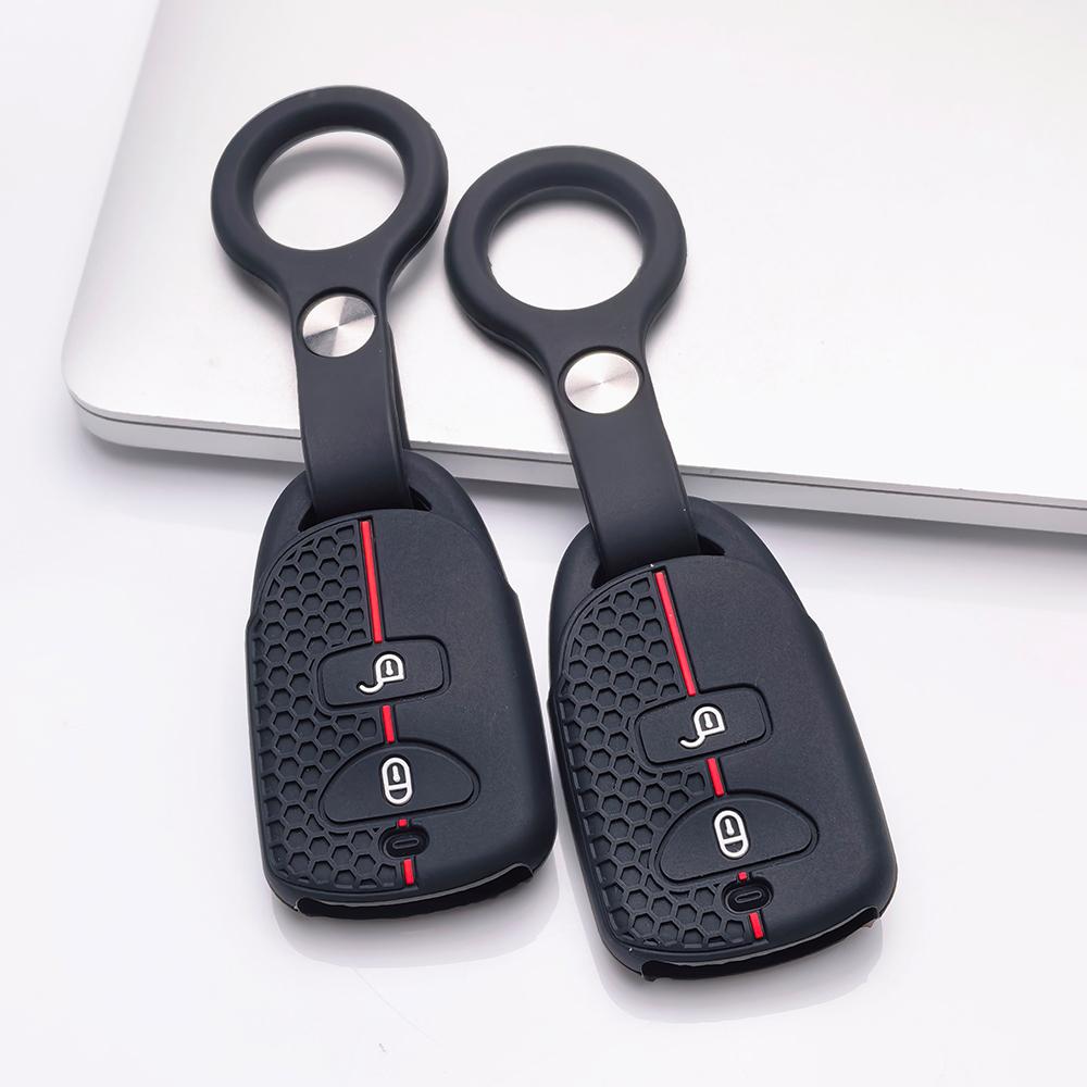 Key Fob Cover for Hyundai Elantra Tucson Models Santa Fe Ix35 with Keychain Anti-Scratch Surface Shockproof Structure Soft Grip Texture