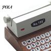 Retro Desk Accessory Wooden Typewriter Memo Clip, Vintage Place Card Holder, Clamp Decorative Message Photo Picture Holder Stand for Home Office