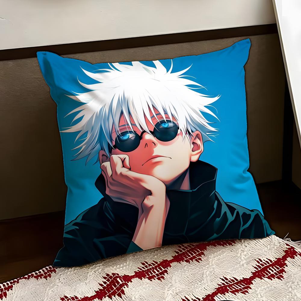 JJujutsu anime KKaisen Cushion Cover Reversible Soft Durable Pillow Cover Home  Car MultiScene Use for Daily Comfort