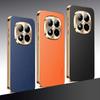 First Layer of Cowhide Lychee Texture Electroplated Frame Phone Case For Xiaomi Redmi Note 15 Pro + 15 14 Pro 13 Turbo 4 Cover