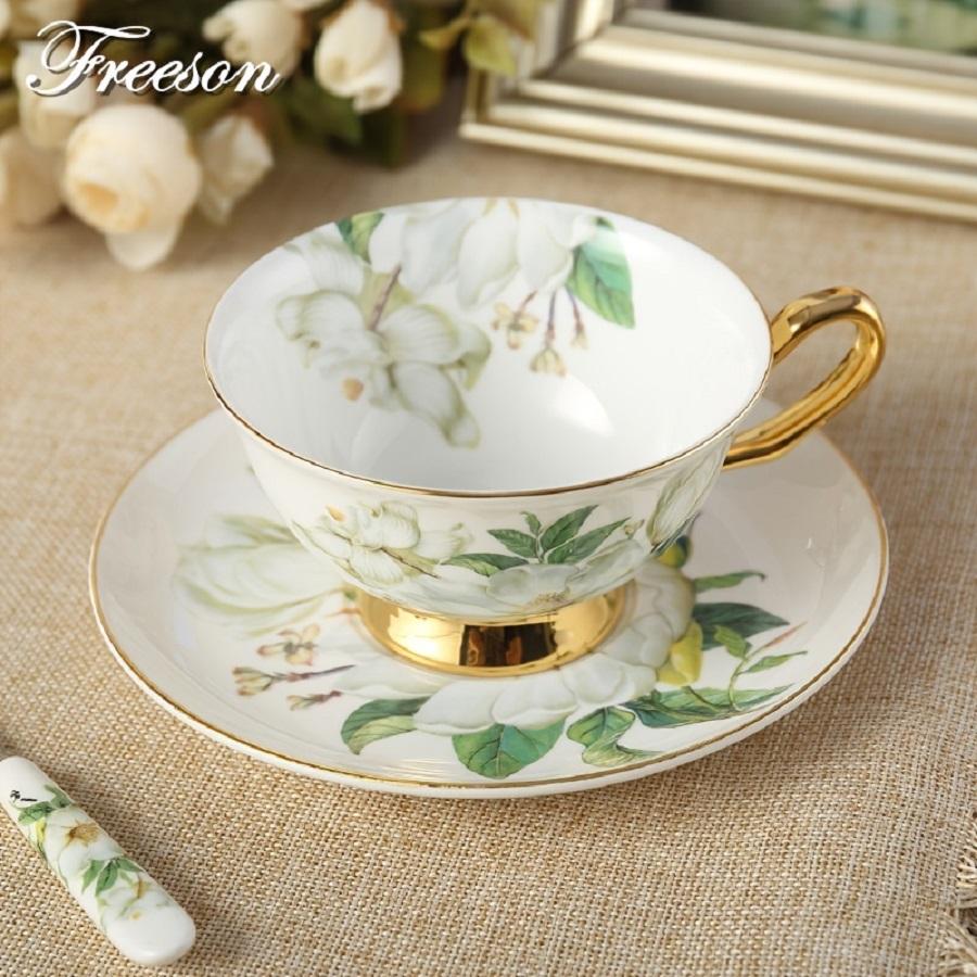 1 set Ceașcă de Ceai Ceramică Pastorală cu Farfurioară și Linguriță-6,76oz-Perfect pentru Ceai și Cafea-Ceașcă de Ceai și Ceașcă de Cafea din Porțelan