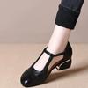 zapatos de mujer women cute round toe black hollow out spring comfort square heel shoes lady casual work shoes ab617