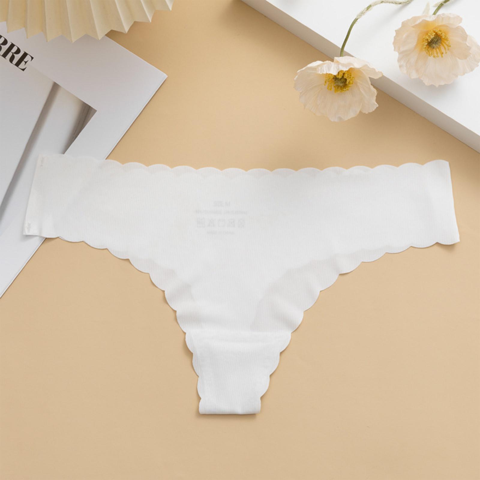 

Женское бесшовное нижнее белье из ледяного шелка, женское тонкое нижнее белье с низкой посадкой S белый