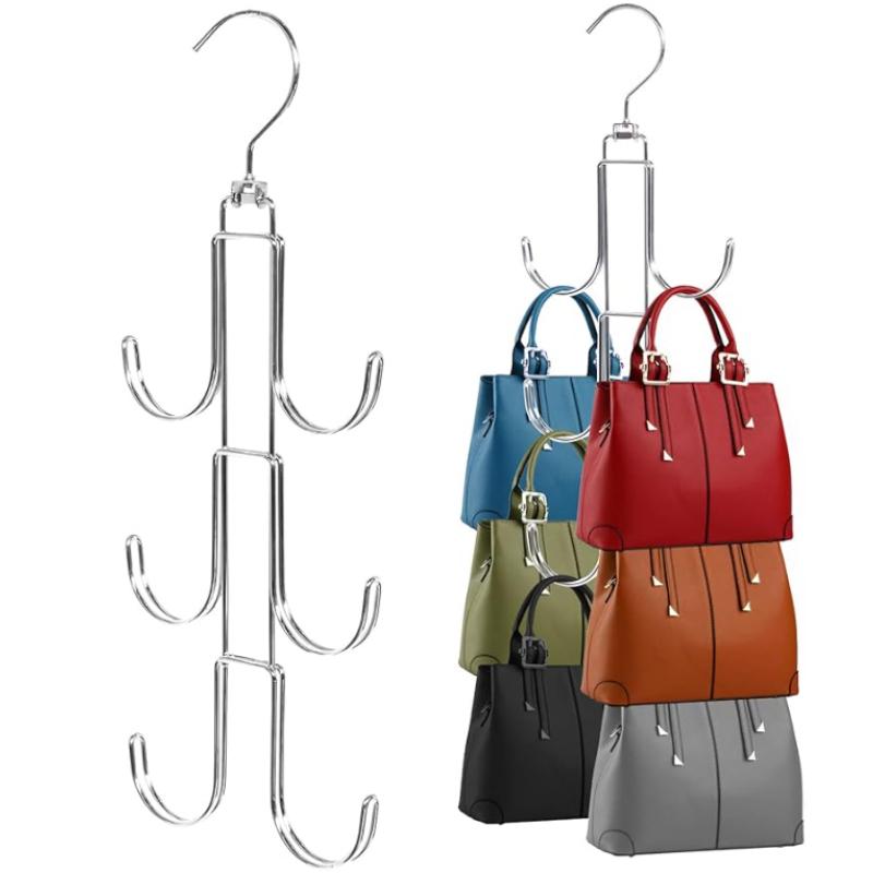 Органайзер-вешалка для сумок в шкаф, 2 шт. Органайзер для хранения сумок, Подвесной держатель для сумок для организации шкафа и экономии места, Органайзер для аксессуаров