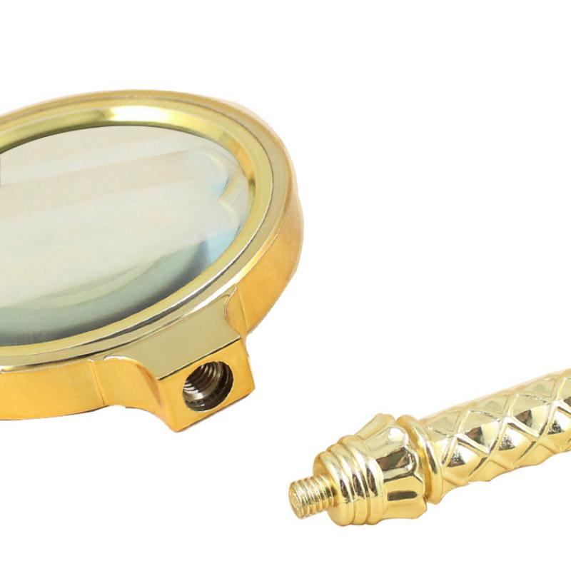 10X Magnifier Glass Lens Handheld Flower Handle with Keychain Magnifying Glass for for Antique Jewelry Newspaper Book Reading
