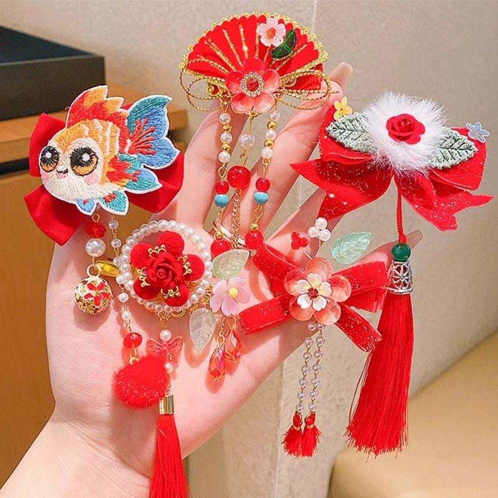 Chinese Style Children's New Year Hairpin Tang Suit Ancient Style Hair Clips  Girls