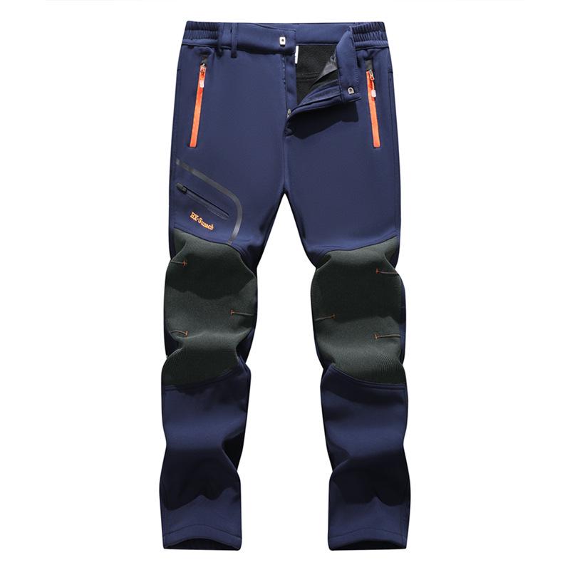 Men's Plus Velvet Winter Ski Pants - Windproof, Waterproof, Wear-Resistant, Warm for Hiking, Fishing, and Mountaineering.