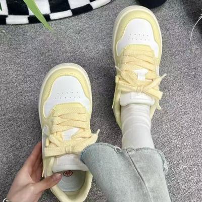 Milk Yellow Women's Shoes Casual Board Shoes Platform Women's Shoes Little White Shoes Trendy Niche Spring and Summer Student New Models