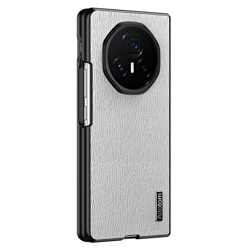 For Honor Magic V5 5G Case Wood Texture PU Leather Coated PC TPU Phone Cover