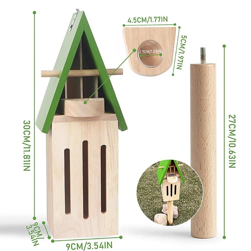 Hanging Butterfly Shelter Weather Resistant Wooden Habitat Feeder For Outdoor Garden