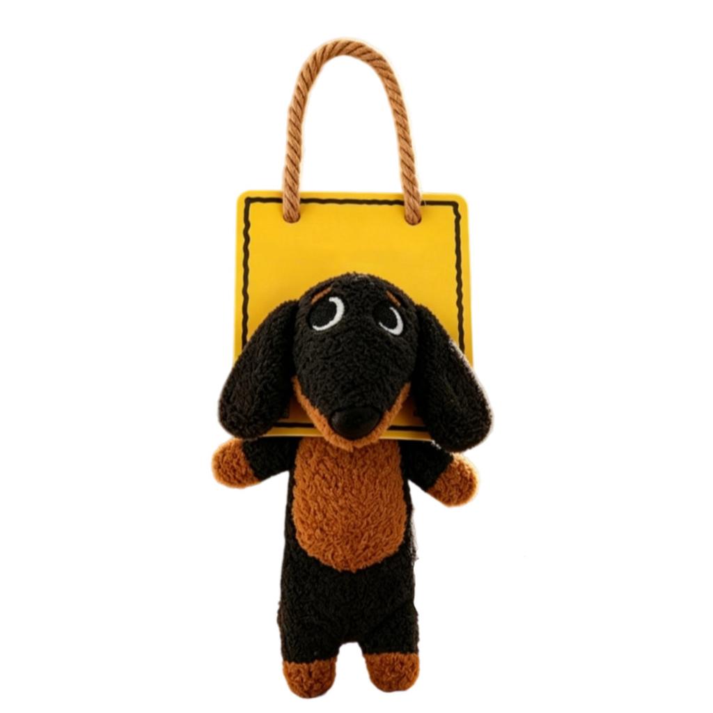 Cute Funny Plush Keychain - Working Dog Bag Charm Pendant with Lanyard for Backpacks and Purses