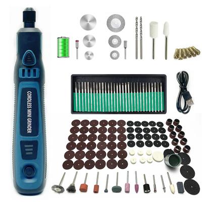139 pezzi Trapano elettrico senza fili Smerigliatrice Dremel Utensile rotante Batteria ricaricabile Incisione per lavorazione del legno 3 velocità Mini penna per incisione