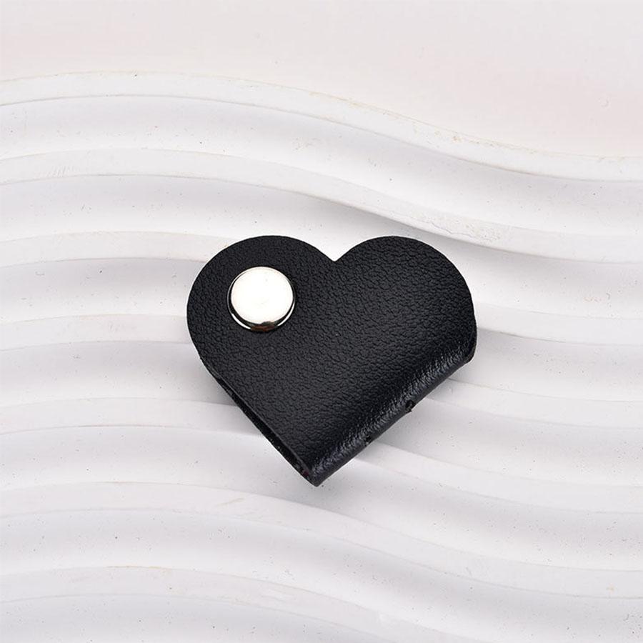 1 PC Heart Shape Cable Organizer, PU Leather Cord Management, Universal Cable Holder for Office, Perfect Gift for Men Women