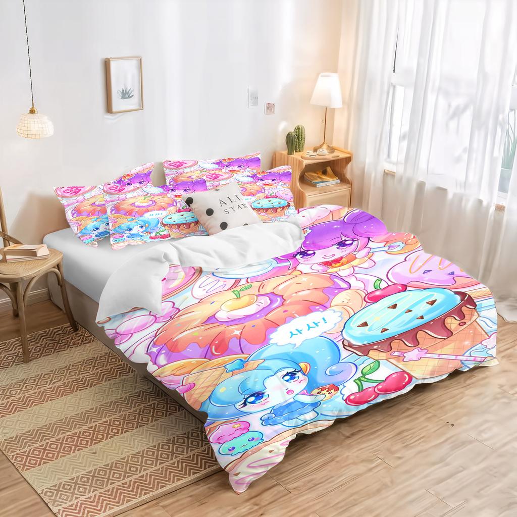 Cute Girls Magical Moco Duvet Quilt Cover Cartoon Anime Children Printed King Size Set Queen Twin Bedding