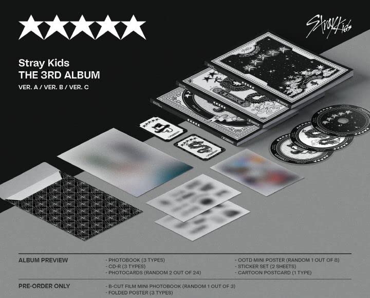 Stray Kids 3RD ALBUM Korean Edition Version [Standard Edition] - [ (5-STAR) ] (3 Set)