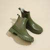 Dames Regenlaarzen met Dikke Zool, Elastische Inzetten voor Gemakkelijk Aantrekken, Gecushioneerd Comfort, Zwart/Geel/Groen, Modieus Casual & Professioneel Schoeisel