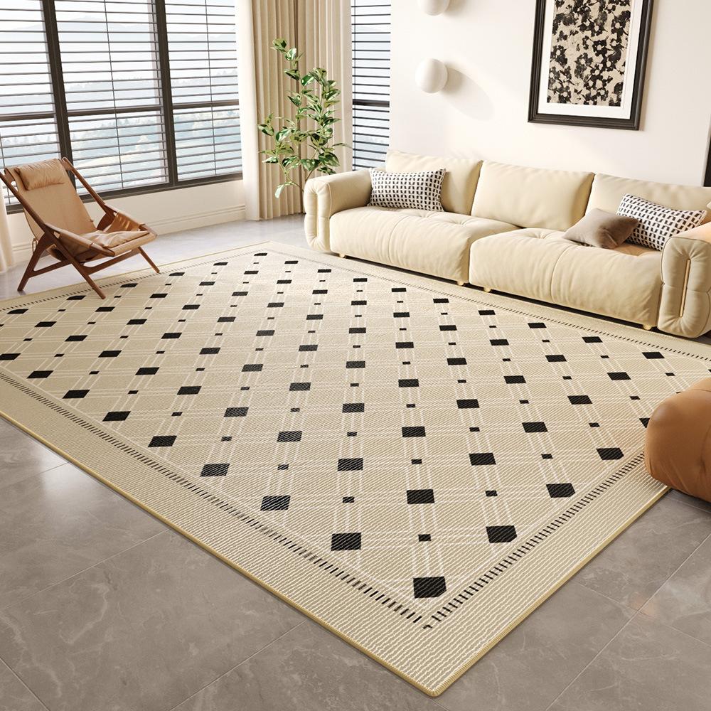 Cream Wind Carpet Living Room Leave-In Washable Sand Wiping Coffee Table Dirt-Resistant Non-Slip Mat Bedroom Bedside Easy To Take Care Of Floor Mat