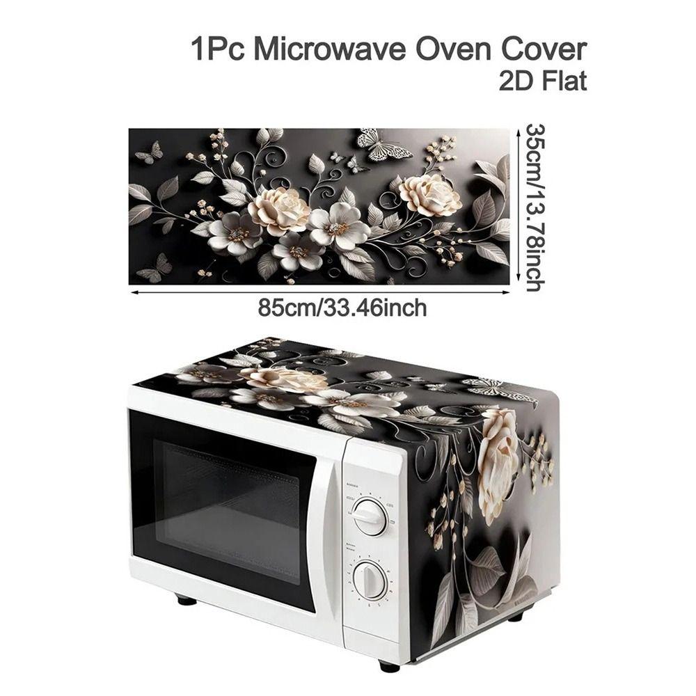 85x35cm Microwave Oven Dust Cover Oil Proof Waterproof Polyester Fabric Machine Protector Washable Protective Cover