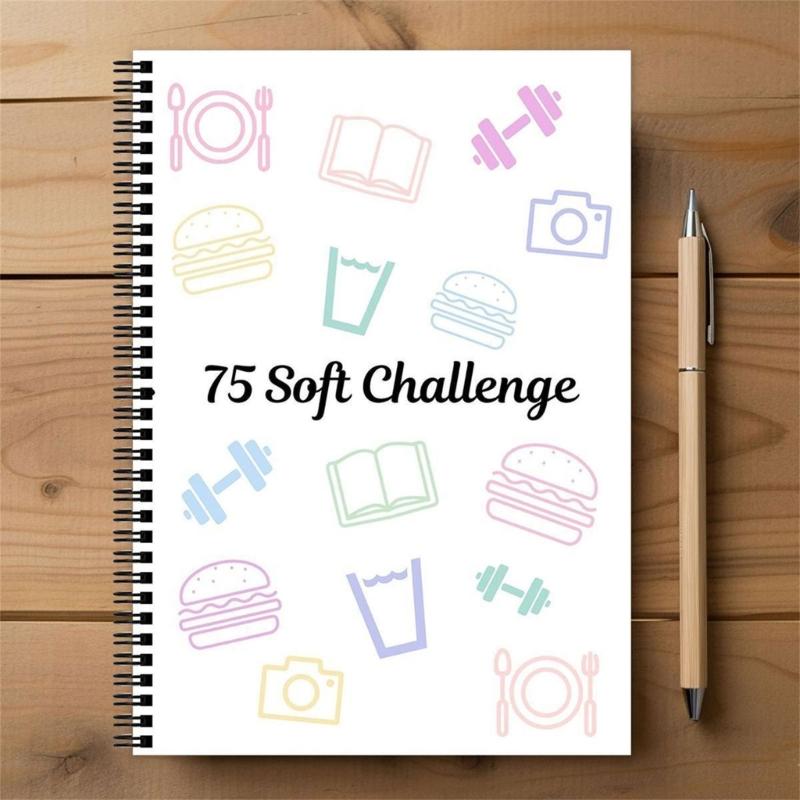 75 Day Challenge Planner Twin Coil Binding Daily Planner Diet Workout Reading Tracking Planner Journal Notebook 21x14cm