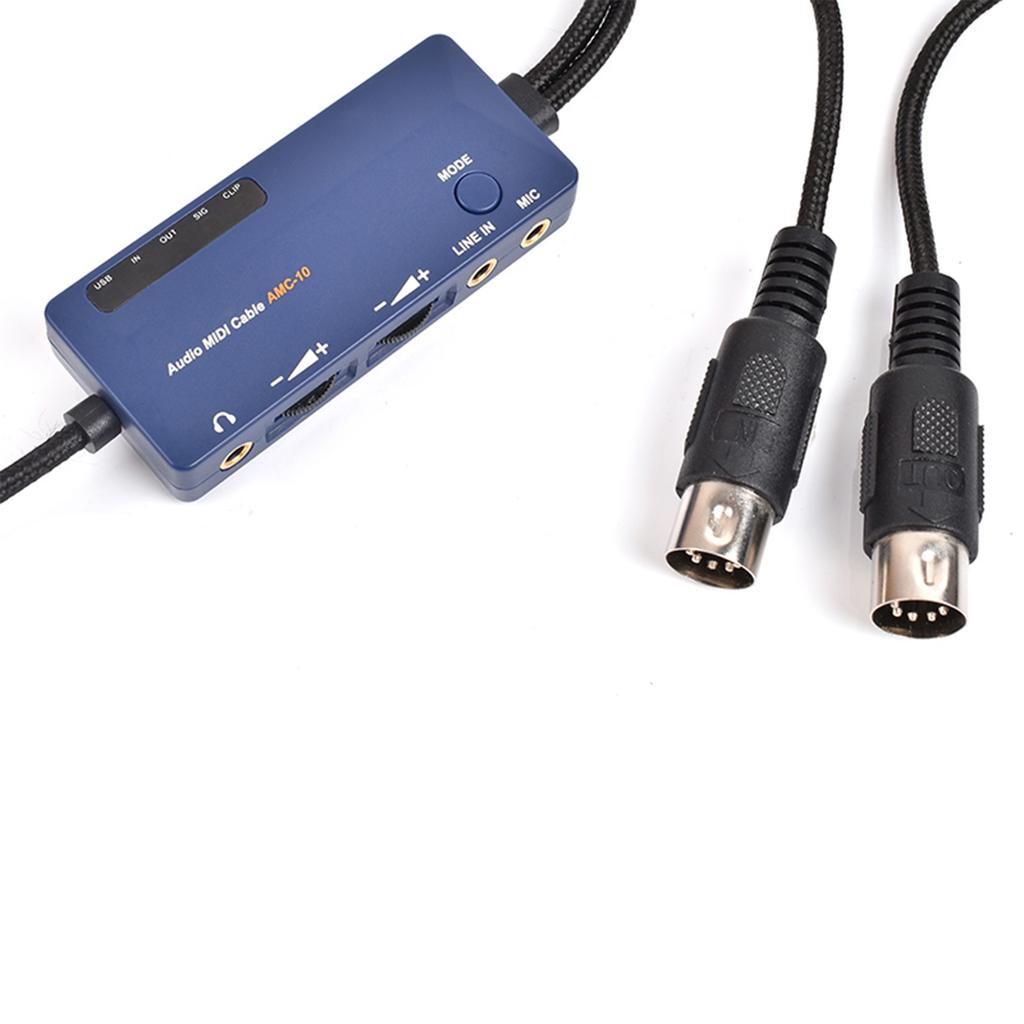 DOREMiDi MIDI To USB A Interface MIDI Cable Adapter for Editing Recording Track Audio MIDI Cable USB Converter Built In