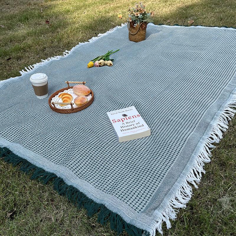 OEING Versatile Linen-Blend Outdoor Picnic Mat & Blanket