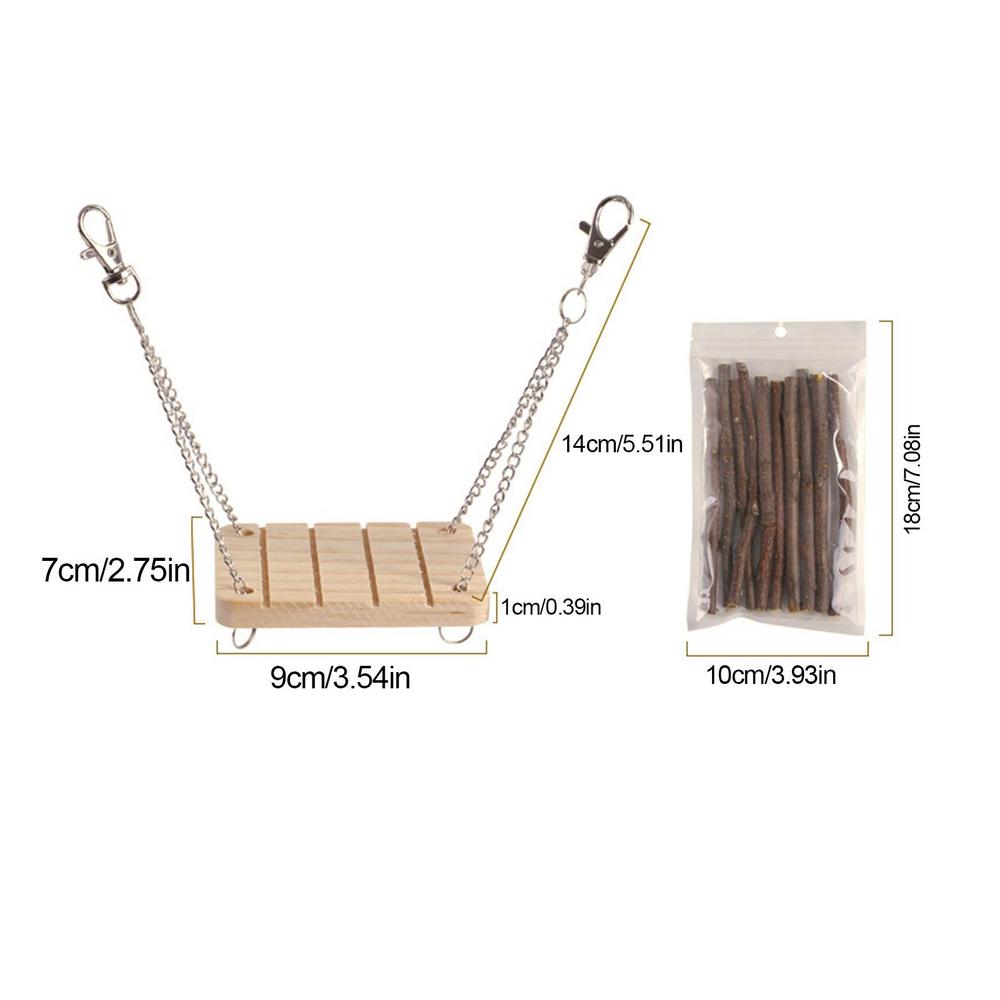 Hamster Chew Toy Set Natural Wooden Hamster Toys And Accessories For Cage Guinea Pig 11Pcs Chew Toy Teeth Small Animal Toy