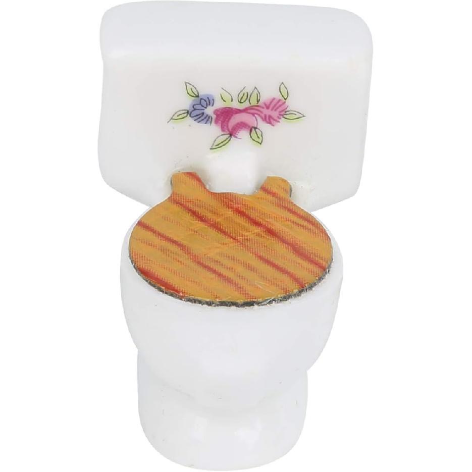 Hztyyier Dollhouse Miniature Bathroom Set, 1: 24 Dollhouse Miniature Porcelain Bathroom Set, Mini Dollhouse Furniture for Decoration(#3)
