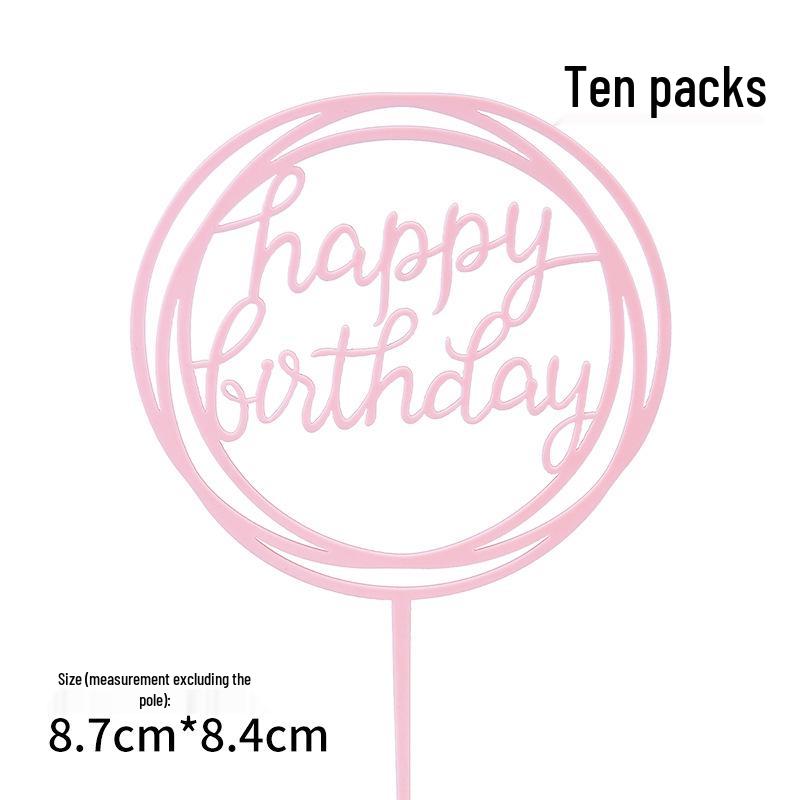 50-Pack Acrylic 'Happy Birthday' Cake Toppers - Popular Party Decorations with Free Shipping