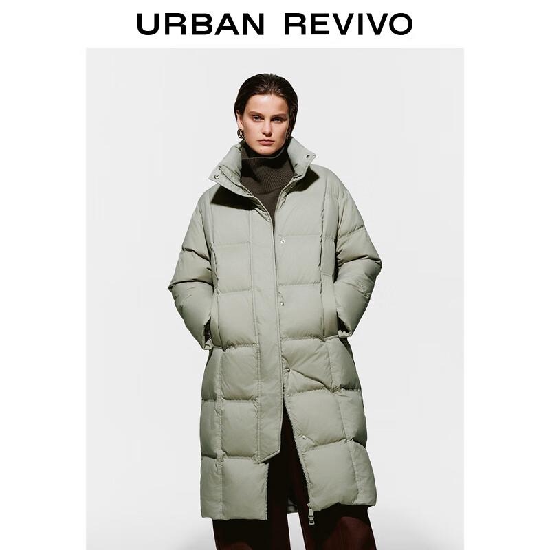 UR 2025 Winter Women's Stand Collar Long Down Jacket