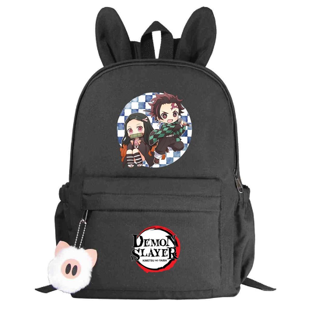 Plecak szkolny z motywem pogromców duchów, wersja koreańska, personalizowany plecak z króliczymi uszami, moda studencka, casualowy, modele męskie i damskie