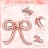 Bow Bow Foil Balloons Set Pink Foil Pink Bow Balloons Heart Star Bow Birthday Decorations