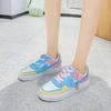 DOGHC Bílé a růžové sportovní boty pro ženy, Neformální obuv, Nízká platforma, Vulkanizované, Modrá barva